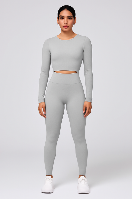 Twist & Flex Crop Top with Sculpt Fit Leggings - 2-Piece Set
