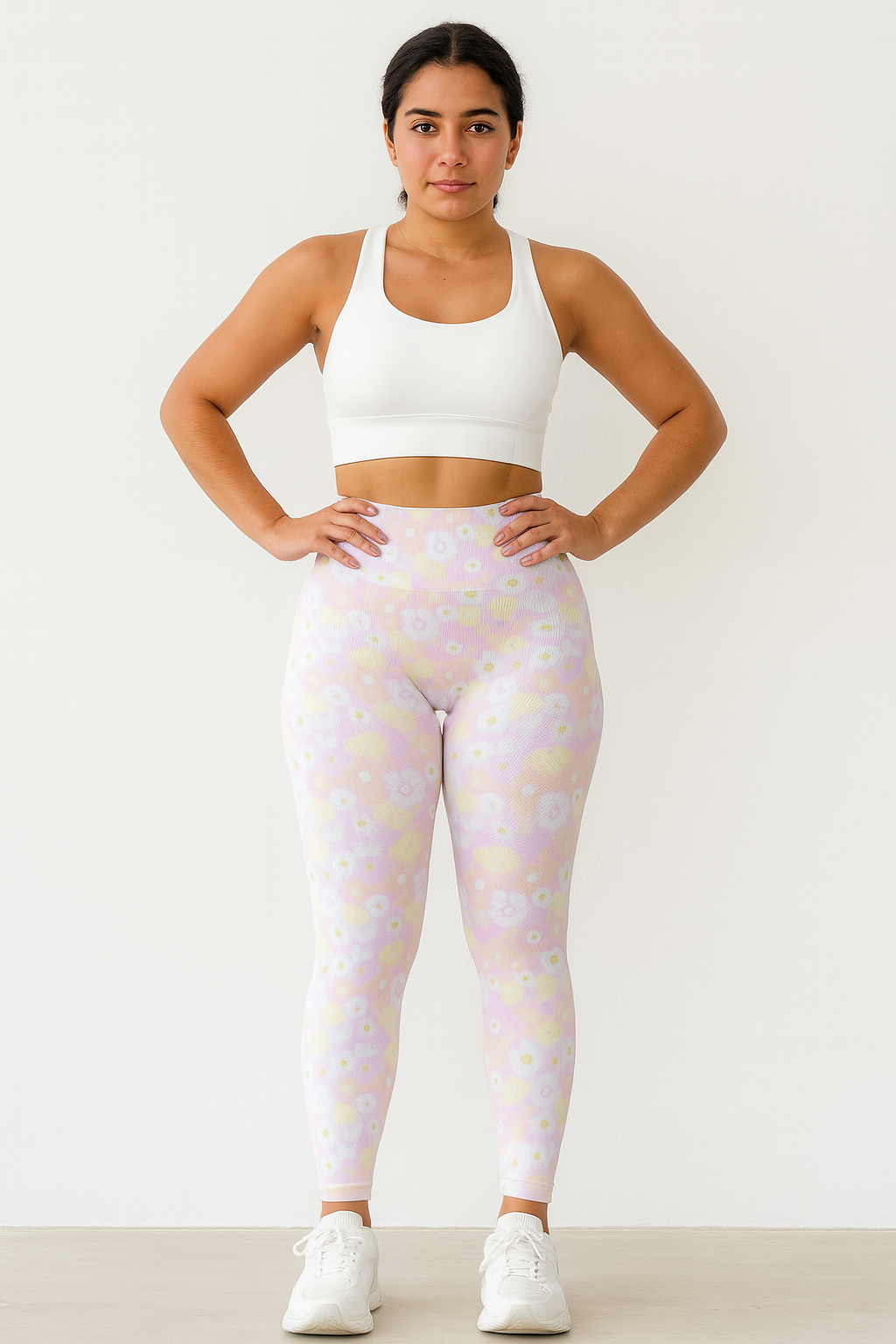 floral high-waist workout leggings from Flexline, body-hugging activewear tights for women, Contouring, sculpt fit leggings